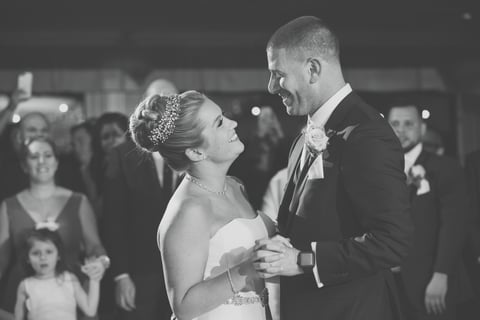 Candid First Dance Wedding Photo at Bellport Country Club