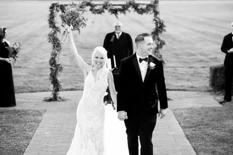 Black and White Wedding Photo at Bourne Mansion