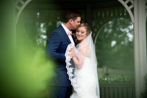 Bride and groom together at Crest Hollow Country Club Wedding